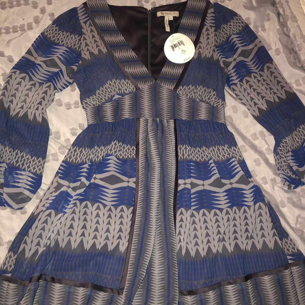 BCBG chiffon tea length dress, size 4